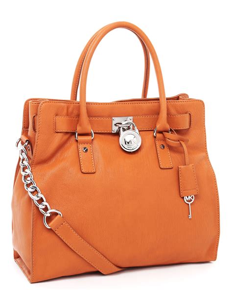 michael kors hamilton tote orange|Michael Kors large satchel handbag.